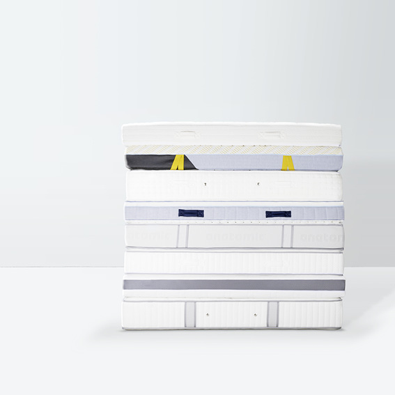 Stack of Revor mattresses with different comfort layers